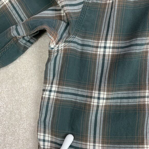 The North Face Mens Size Large Green Plaid Hiking Camping Outdoor Flannel Shirt - Picture 9 of 15